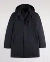 Fay Long Coat Jersey Hood Pockets In Black