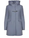 Fay Toggle Coat In Wool Cloth In Blue