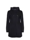Fay Toggle Coat In Wool Cloth In Black