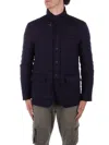 Fay Single-breasted Padded Coat In Blue