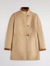 Fay Virginia Velvet-trimmed Coat In Brown