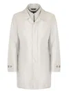 Fay Buttoned Collar Coat In White