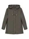 Fay Hooded Coat With Side Pockets And Long Sleeves In Gray