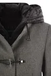 Fay Toggle Jacket In Wool Cloth In Gray