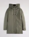 Fay Structured Fit Green Coat With Timeless Elegance In Green