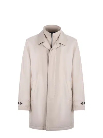 Fay Morning Coat In Technical Cotton In Animal Print