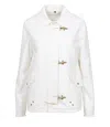 Fay Cotton Casual Jacket With Unique Fastening System In White