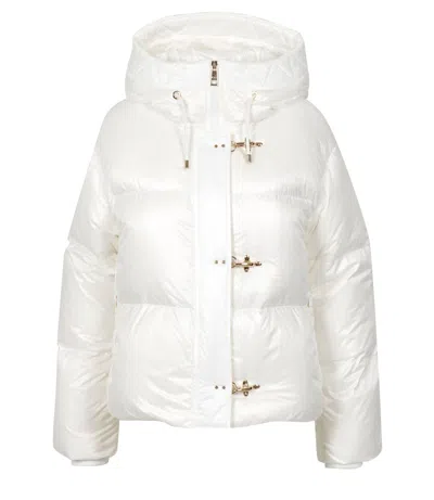 Fay Coats White In Animal Print