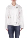 Fay White Wool Button Fastening Jacket In White