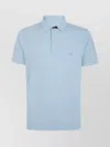 Fay Sky Blue Polo With Short Button Fastening In Blue