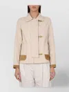 Fay Collar Trimmed Jacket Featuring Pockets
