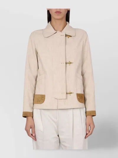 FAY COLLAR TRIMMED JACKET FEATURING POCKETS