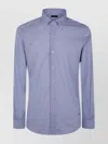 Fay Collared Button-down Shirt Long Sleeves In Blue