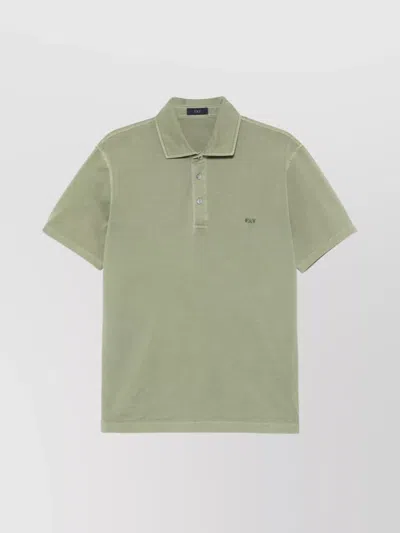 Fay Collared Polo Shirt Short Sleeves In Green