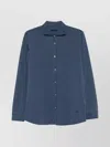 Fay Collared Shirt With Buttoned Cuffs And Cuffed Sleeves In Blue