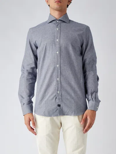 Fay Collo Francese Shirt In Blue