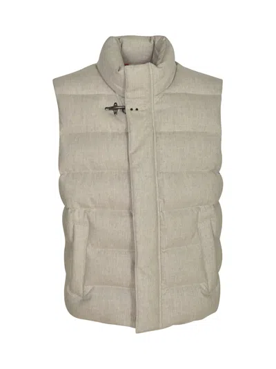 Fay Concealed Padded Gilet In Neutral