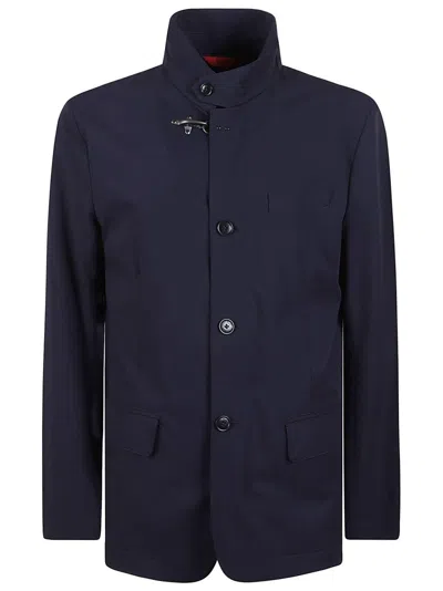 FAY CONTEMPORARY BLACK JACKET WITH HIGH COLLAR