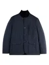 Fay Contemporary Blue Coat With High Collar In Blue