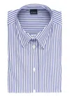 Fay Striped Pattern Cotton Shirt In Blue