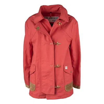 Fay Coral Canvas Jacket In Red