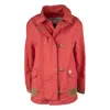 Fay Collared Jacket With Front Pockets And Contrast Cuffs In Red