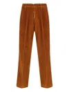 Fay Corduroy Straight-fleg Trousers In Brown