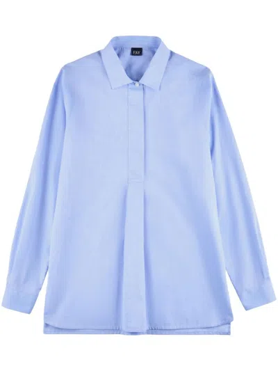 Fay Cornflower Blue Shirt With Classic Collar