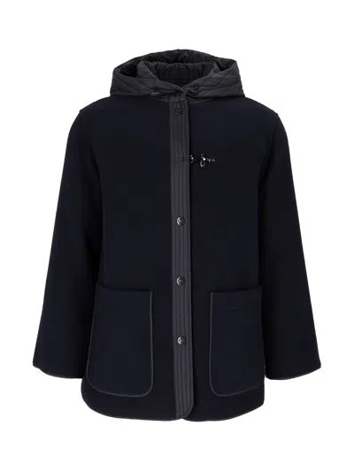Fay Hooded Lobster-clasp Jacket In Blue