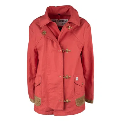 Fay Coral Canvas Jacket In Red