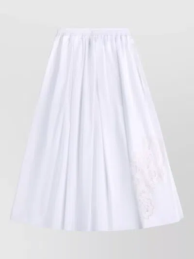 Fay Cotton A Line Lace Midi Skirt In White