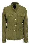 Fay Cotton And Linen Sahariana In Green