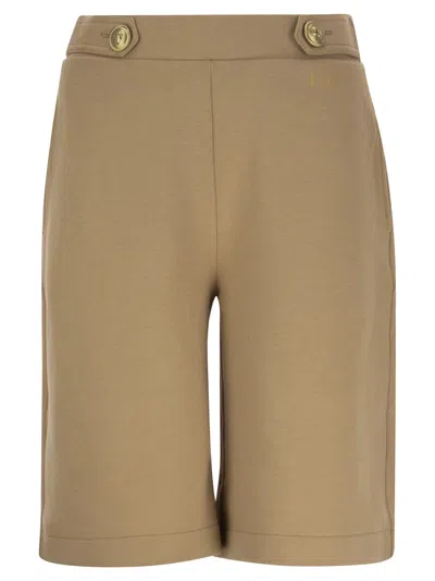 Fay Cotton Bermuda Shorts With Logo In Beige