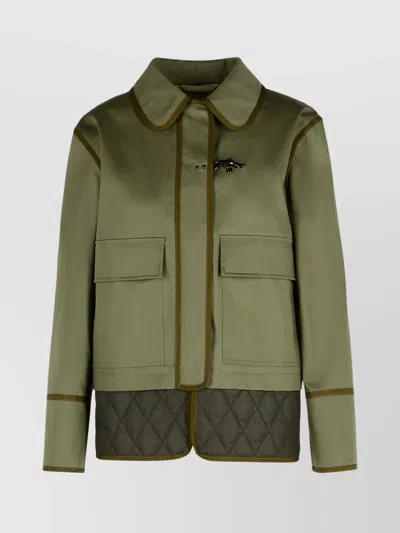 FAY COTTON BLEND JACKET CONTRAST TRIM