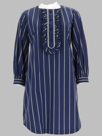 Fay Cotton Blend Midi Dress In Blue