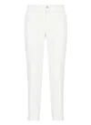 Fay Logo-patch Mid-rise Cropped Jeans In White