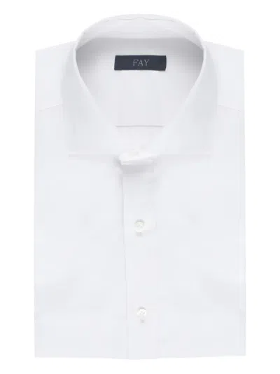 Fay Cotton Button-down Shirt In White