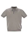 Fay Cotton Buttonless Polo Shirt In Gray