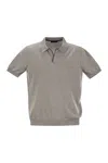 Fay Cotton Buttonless Polo Shirt In Grey