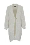 Fay Cotton Cardigan With Sequins In Bianco
