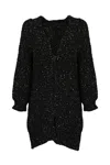Fay Cotton Cardigan With Sequins In Nero