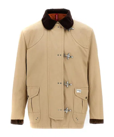 Fay Cotton Coat In Brown