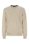 Fay Cotton Crew-neck Jumper In Beige