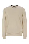 Fay Crew-neck Jumper In Shaved Cotton Knit In Neutral