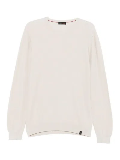 Fay Cotton Crew-neck Sweater In Neutral