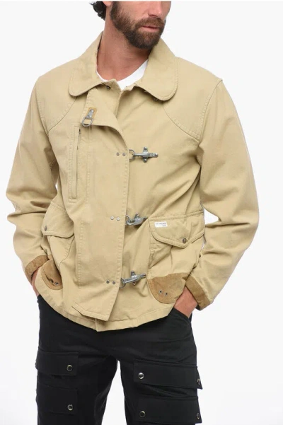 Fay 4 Ganci Cotton Jacket In Beige