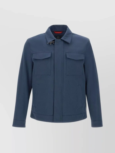 Fay Truck Cotton Shirt Jacket In Blue