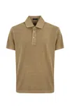 Fay Men Cotton Jersey Polo Shirt In Beige