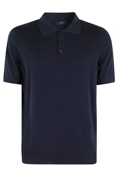 FAY FAY COTTON KNIT POLO SHIRT