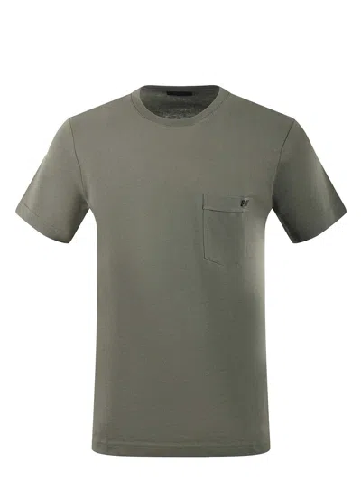 Fay Cotton Logo T-shirt In Green